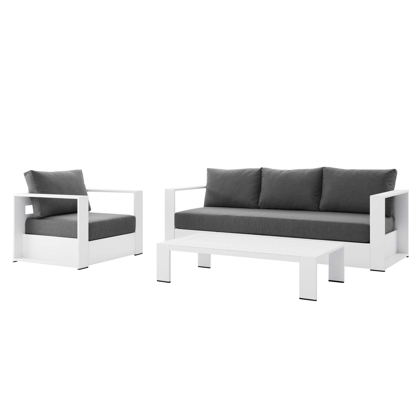Tahoe 3-Piece Outdoor Patio Powder-Coated Aluminum Set by Furniture For America