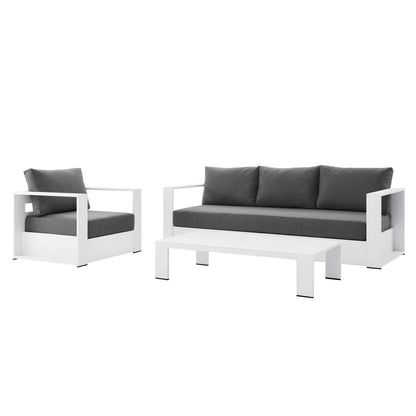 Tahoe 3-Piece Outdoor Patio Powder-Coated Aluminum Set by Furniture For America