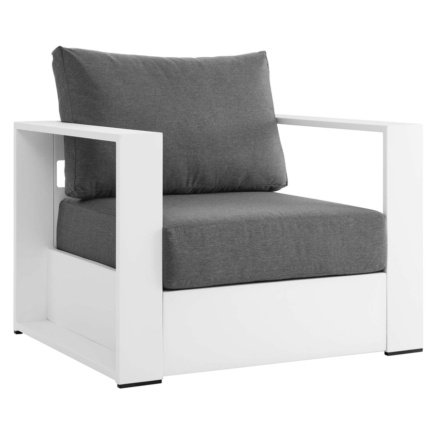 Aspen 3-Piece Outdoor Patio Powder-Coated Aluminum Set in White Charcoal