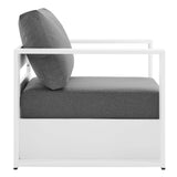 Aspen 3-Piece Outdoor Patio Powder-Coated Aluminum Set in White Charcoal