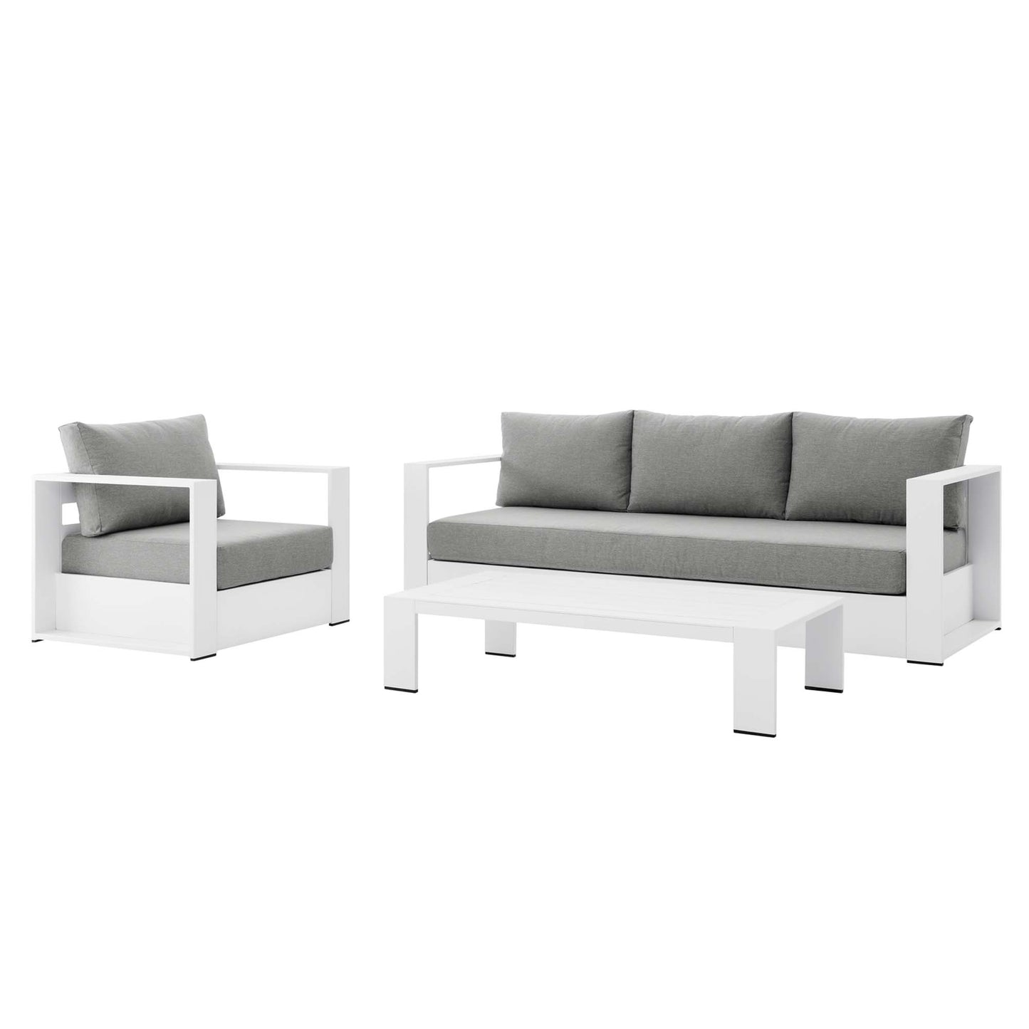 Tahoe 3-Piece Outdoor Patio Powder-Coated Aluminum Set by Furniture For America