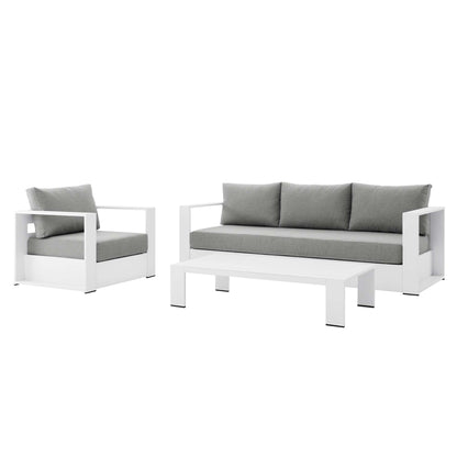 Tahoe 3-Piece Outdoor Patio Powder-Coated Aluminum Set by Furniture For America