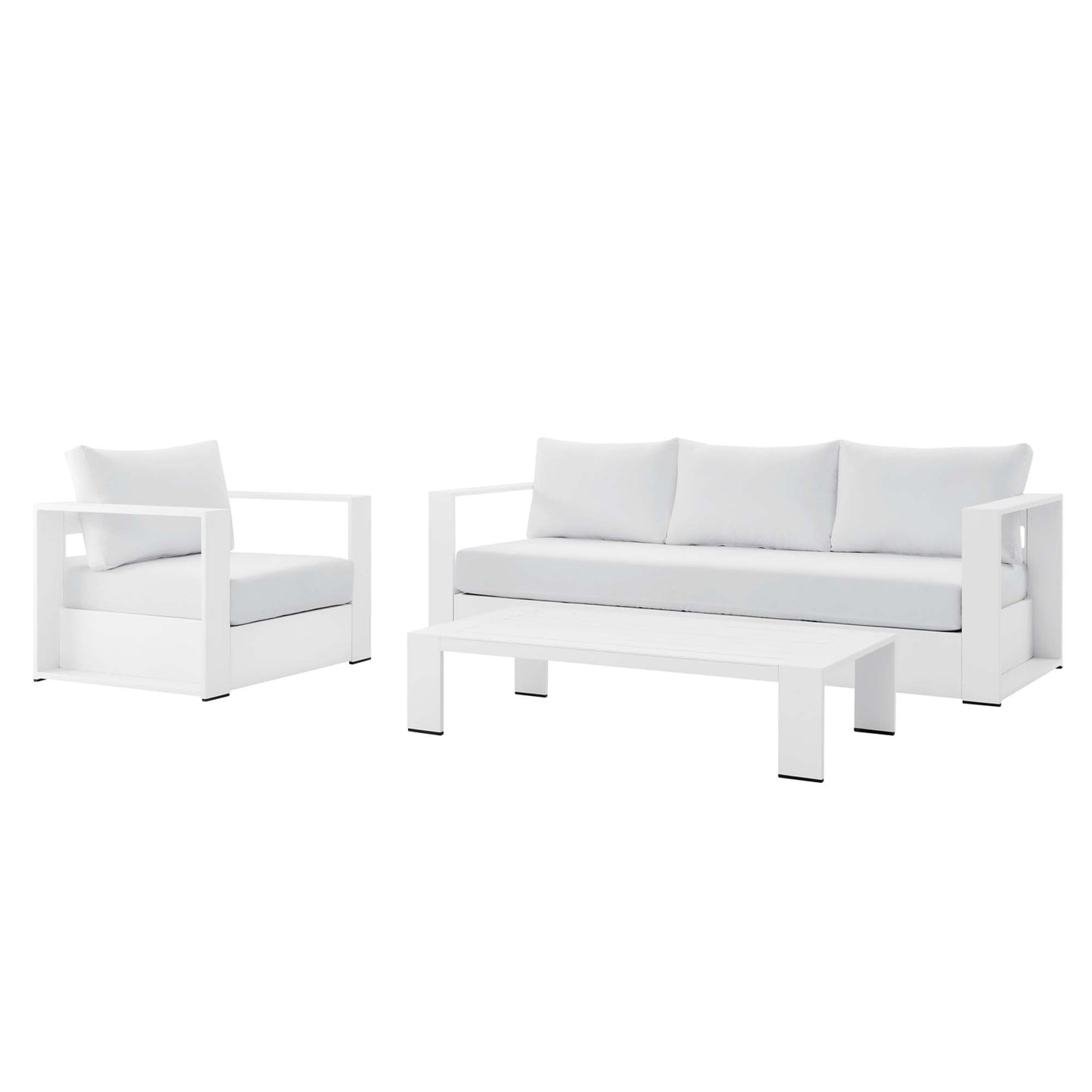 Tahoe 3-Piece Outdoor Patio Powder-Coated Aluminum Set by Furniture For America