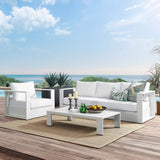 Aspen 3-Piece Outdoor Patio Powder-Coated Aluminum Set in White White