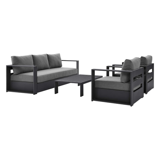 Tahoe 4-Piece Outdoor Patio Powder-Coated Aluminum Set by Furniture For America