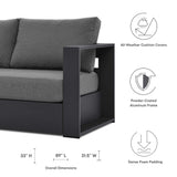 Aspen 4-Piece Outdoor Patio Powder-Coated Aluminum Set in Gray Charcoal