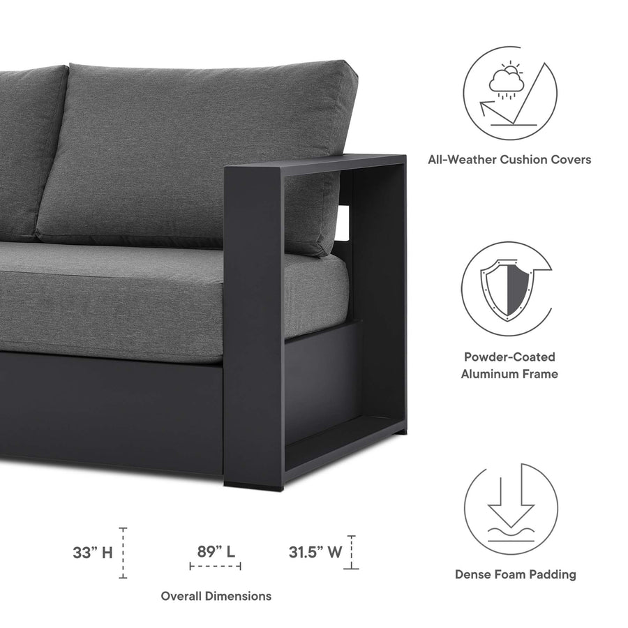 Aspen 4-Piece Outdoor Patio Powder-Coated Aluminum Set in Gray Charcoal