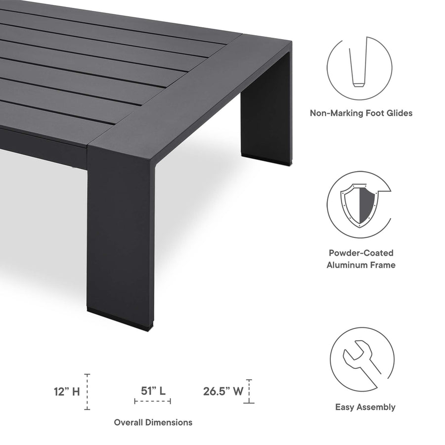 Aspen 4-Piece Outdoor Patio Powder-Coated Aluminum Set in Gray Charcoal
