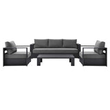 Aspen 4-Piece Outdoor Patio Powder-Coated Aluminum Set in Gray Charcoal