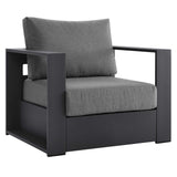 Aspen 4-Piece Outdoor Patio Powder-Coated Aluminum Set in Gray Charcoal