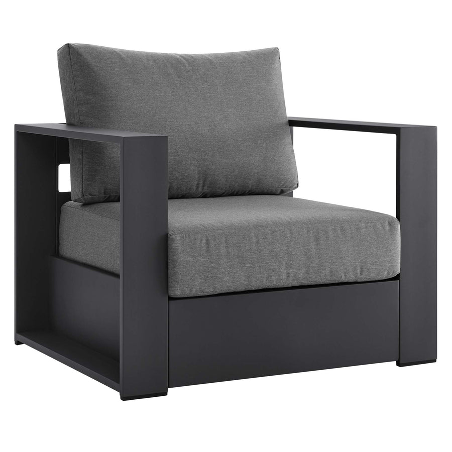 Aspen 4-Piece Outdoor Patio Powder-Coated Aluminum Set in Gray Charcoal