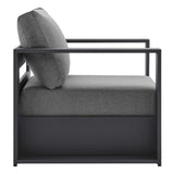 Aspen 4-Piece Outdoor Patio Powder-Coated Aluminum Set in Gray Charcoal