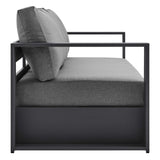 Aspen 4-Piece Outdoor Patio Powder-Coated Aluminum Set in Gray Charcoal