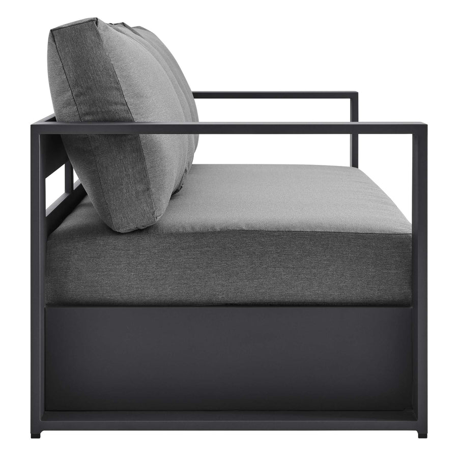 Aspen 4-Piece Outdoor Patio Powder-Coated Aluminum Set in Gray Charcoal