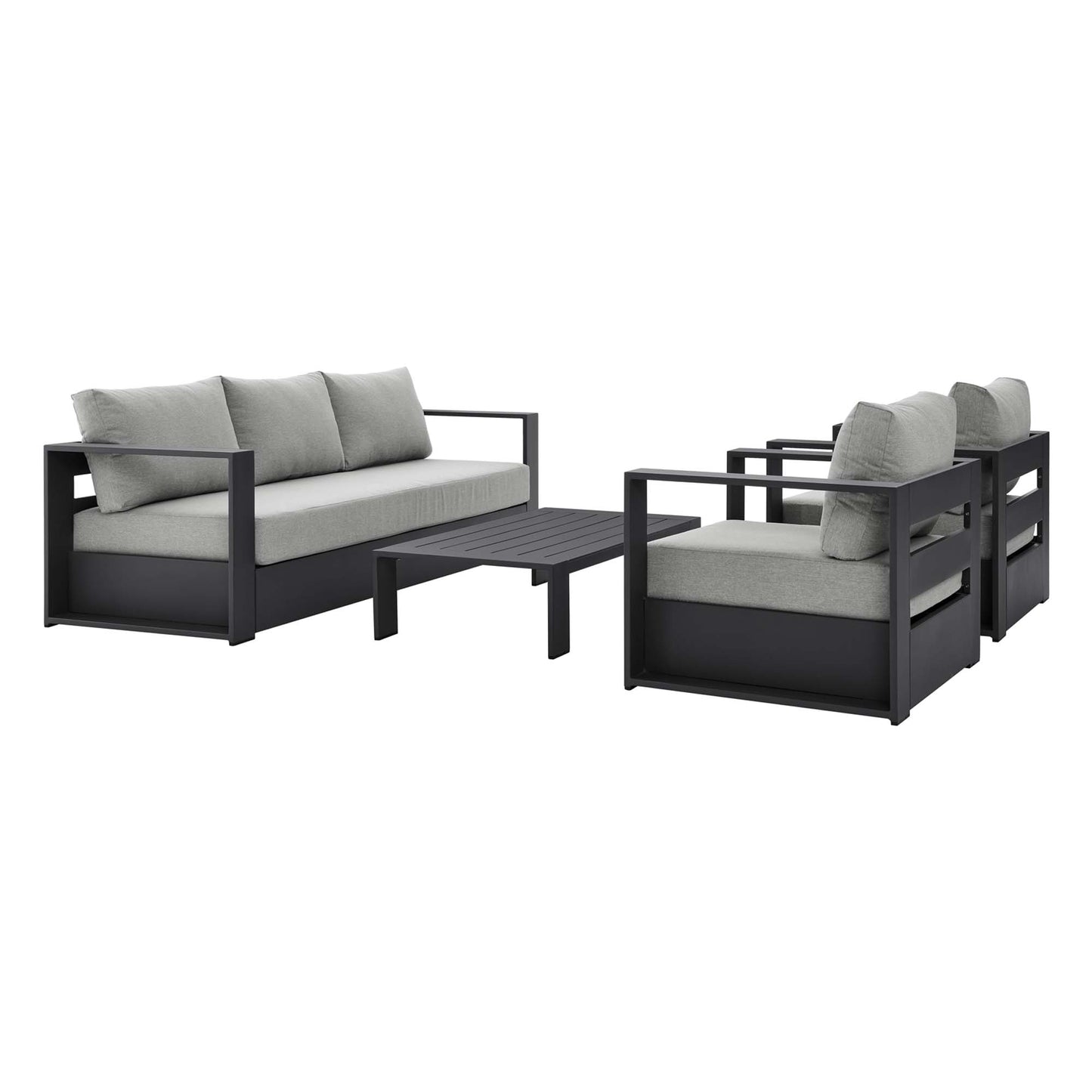 Tahoe 4-Piece Outdoor Patio Powder-Coated Aluminum Set by Furniture For America