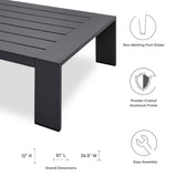 Aspen 4-Piece Outdoor Patio Powder-Coated Aluminum Set in Gray Gray