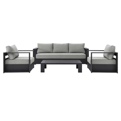 Tahoe 4-Piece Outdoor Patio Powder-Coated Aluminum Set by Furniture For America