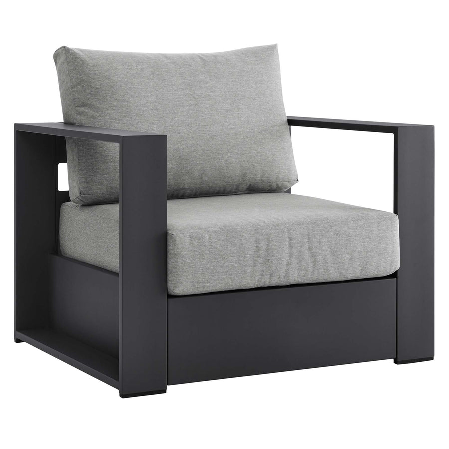 Aspen 4-Piece Outdoor Patio Powder-Coated Aluminum Set in Gray Gray