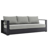 Aspen 4-Piece Outdoor Patio Powder-Coated Aluminum Set in Gray Gray