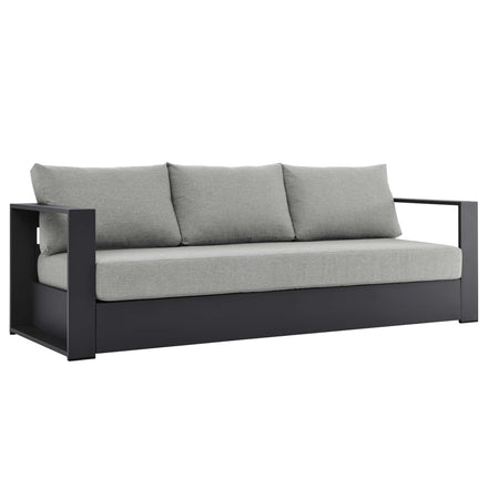 Tahoe 4-Piece Outdoor Patio Powder-Coated Aluminum Set in Gray Gray