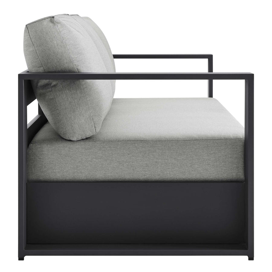 Aspen 4-Piece Outdoor Patio Powder-Coated Aluminum Set in Gray Gray