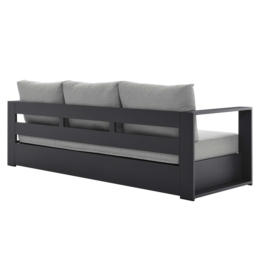 Aspen 4-Piece Outdoor Patio Powder-Coated Aluminum Set in Gray Gray