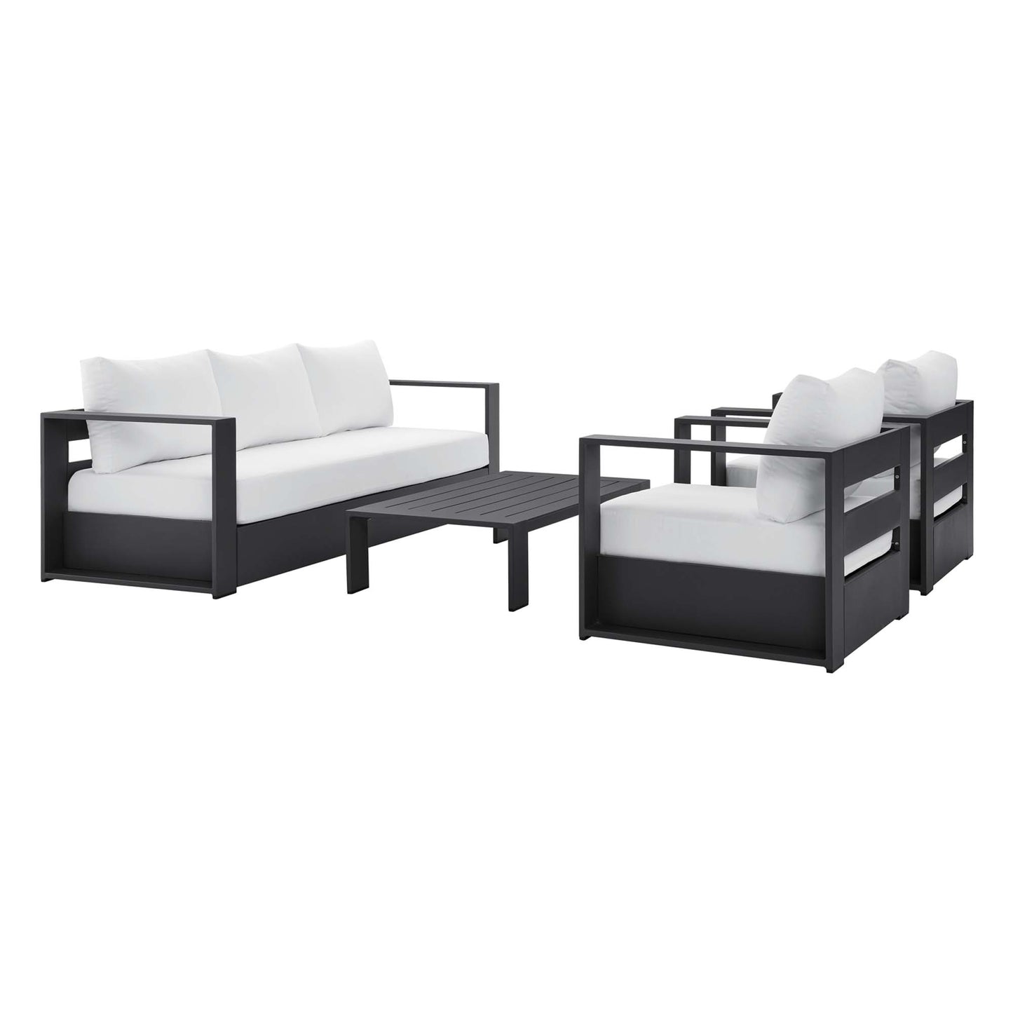 Tahoe 4-Piece Outdoor Patio Powder-Coated Aluminum Set by Furniture For America