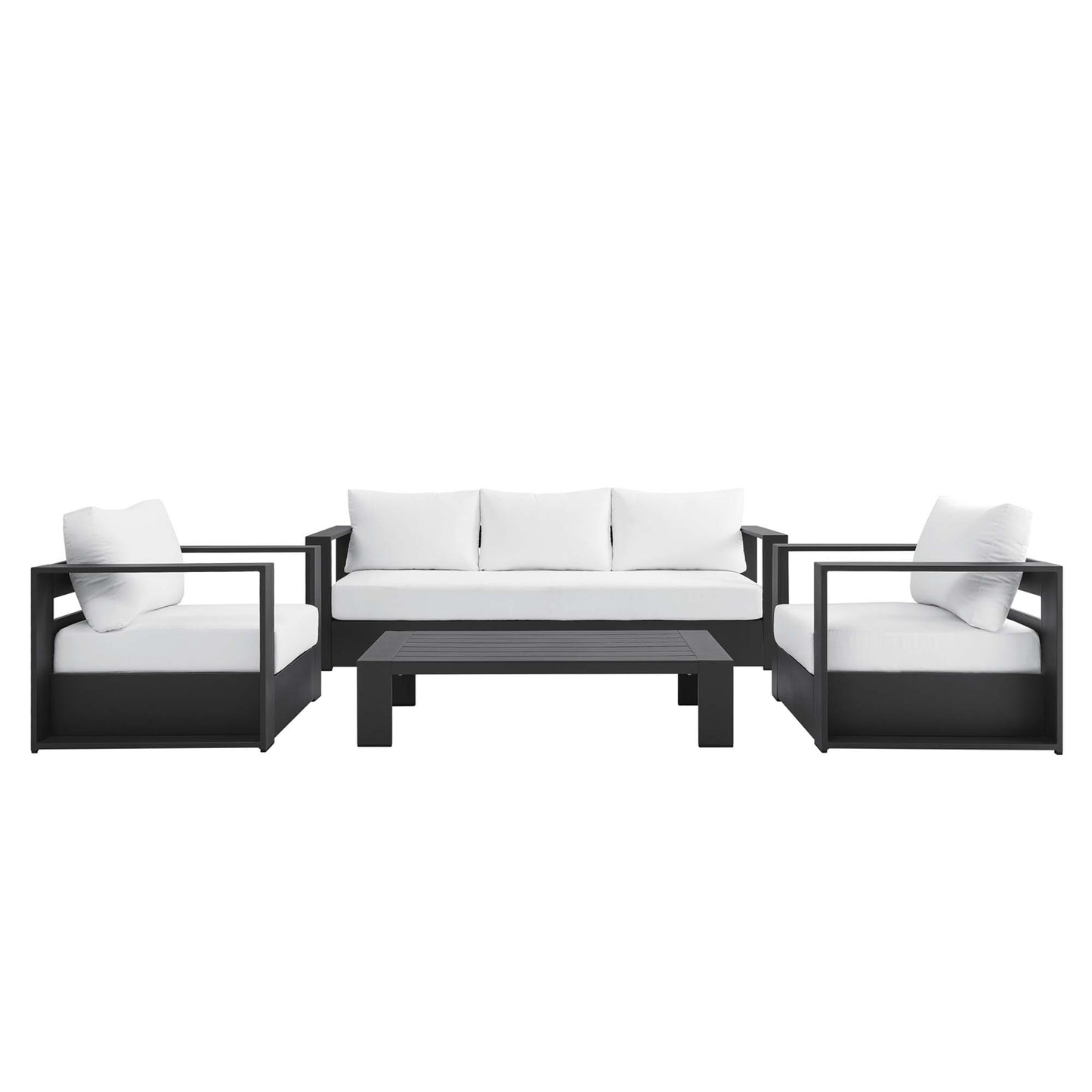 Tahoe 4-Piece Outdoor Patio Powder-Coated Aluminum Set by Furniture For America