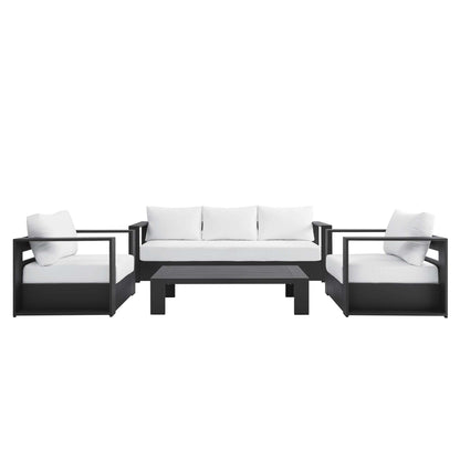 Tahoe 4-Piece Outdoor Patio Powder-Coated Aluminum Set by Furniture For America