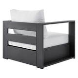 Aspen 4-Piece Outdoor Patio Powder-Coated Aluminum Set in Gray White