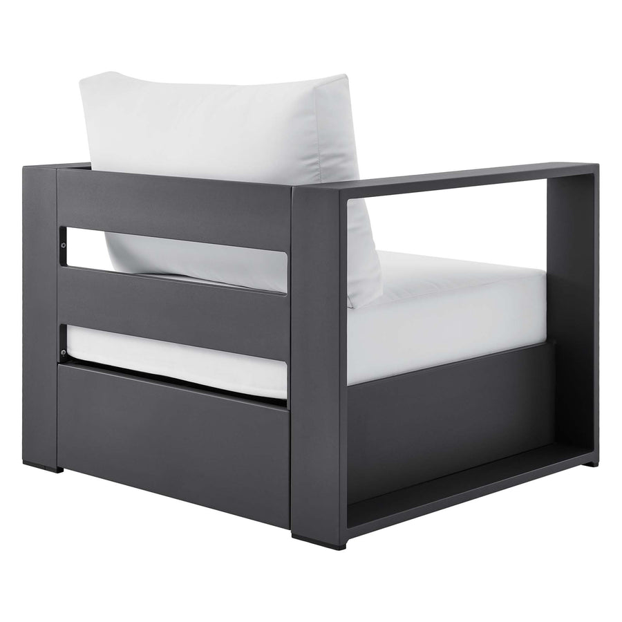 Aspen 4-Piece Outdoor Patio Powder-Coated Aluminum Set in Gray White
