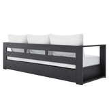 Aspen 4-Piece Outdoor Patio Powder-Coated Aluminum Set in Gray White