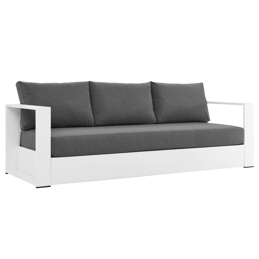 Aspen 4-Piece Outdoor Patio Powder-Coated Aluminum Set in White Charcoal