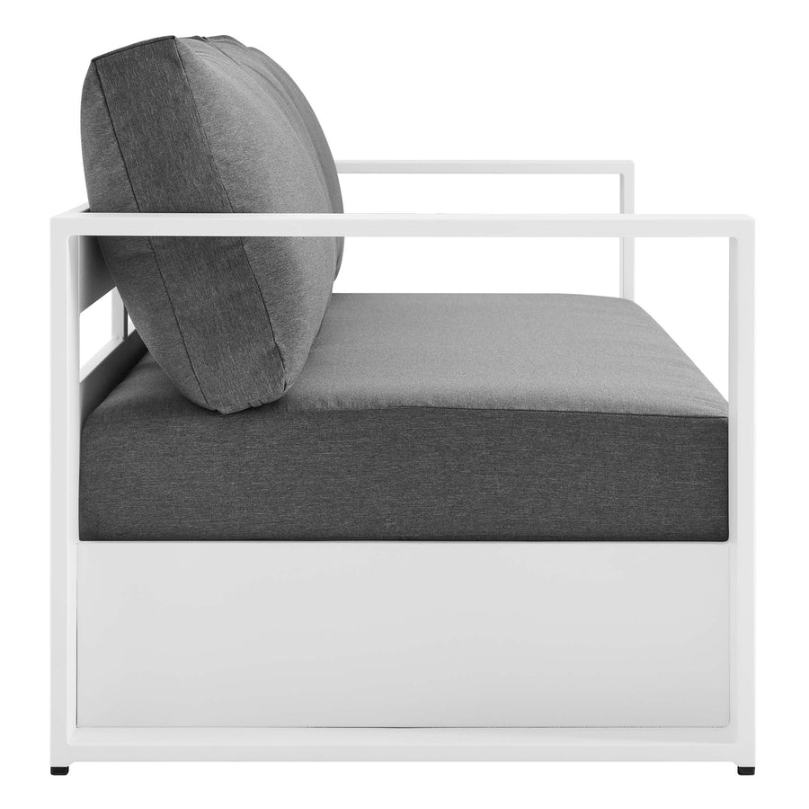 Aspen 4-Piece Outdoor Patio Powder-Coated Aluminum Set in White Charcoal