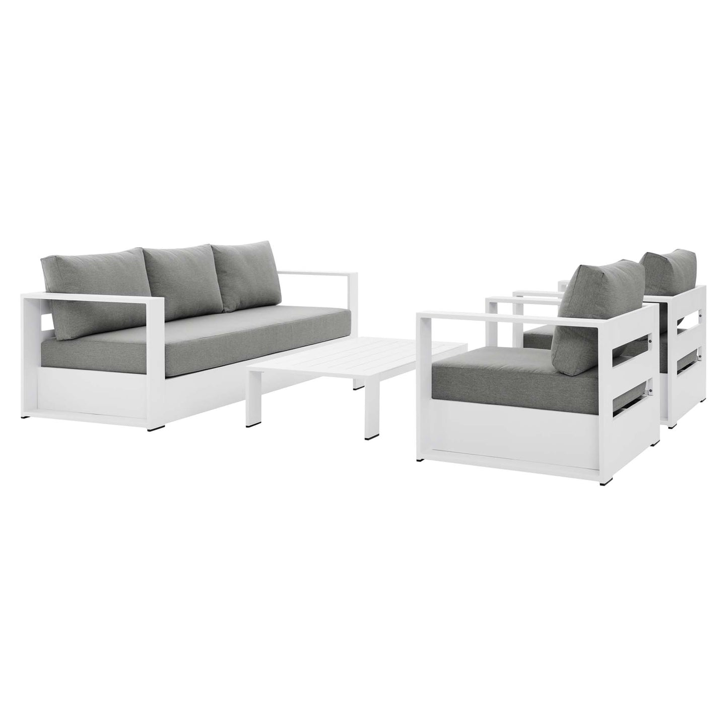 Tahoe 4-Piece Outdoor Patio Powder-Coated Aluminum Set by Furniture For America
