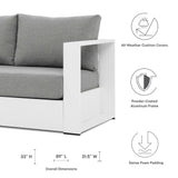 Aspen 4-Piece Outdoor Patio Powder-Coated Aluminum Set in White Gray