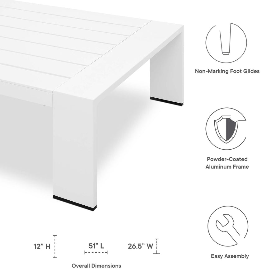 Aspen 4-Piece Outdoor Patio Powder-Coated Aluminum Set in White Gray