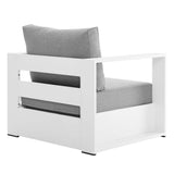 Aspen 4-Piece Outdoor Patio Powder-Coated Aluminum Set in White Gray