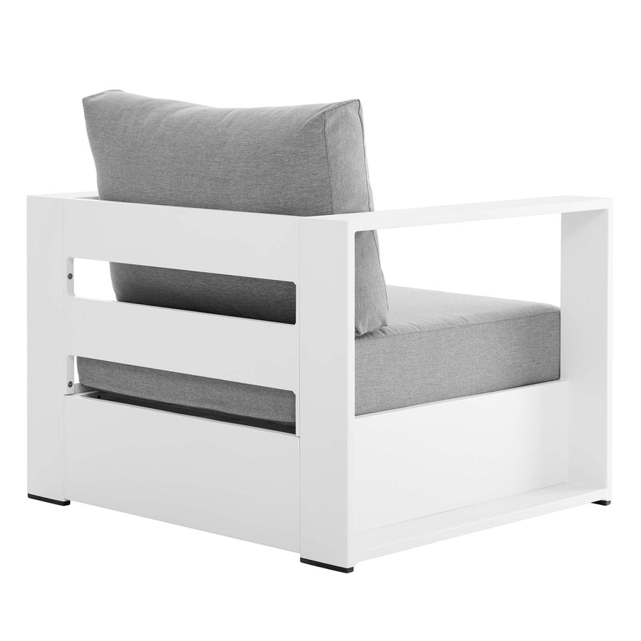 Aspen 4-Piece Outdoor Patio Powder-Coated Aluminum Set in White Gray