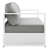 Aspen 4-Piece Outdoor Patio Powder-Coated Aluminum Set in White Gray