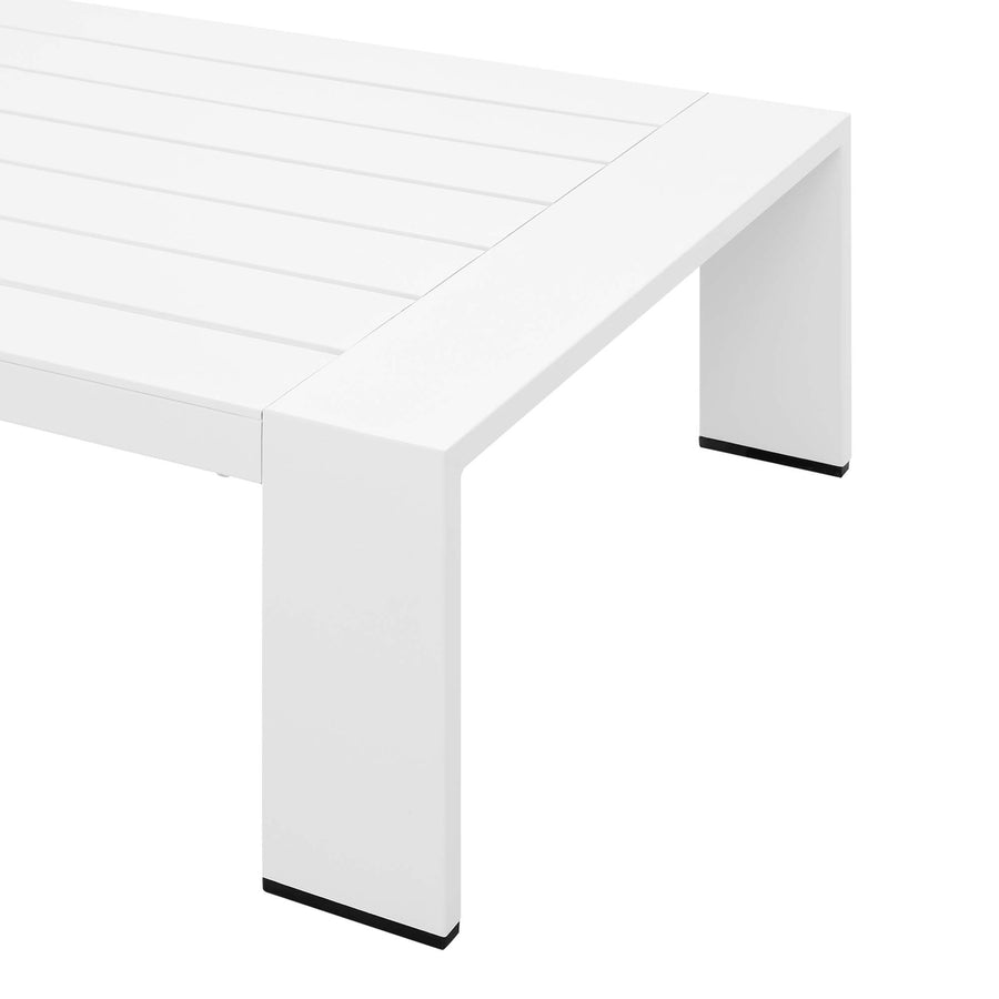 Aspen 4-Piece Outdoor Patio Powder-Coated Aluminum Set in White Gray