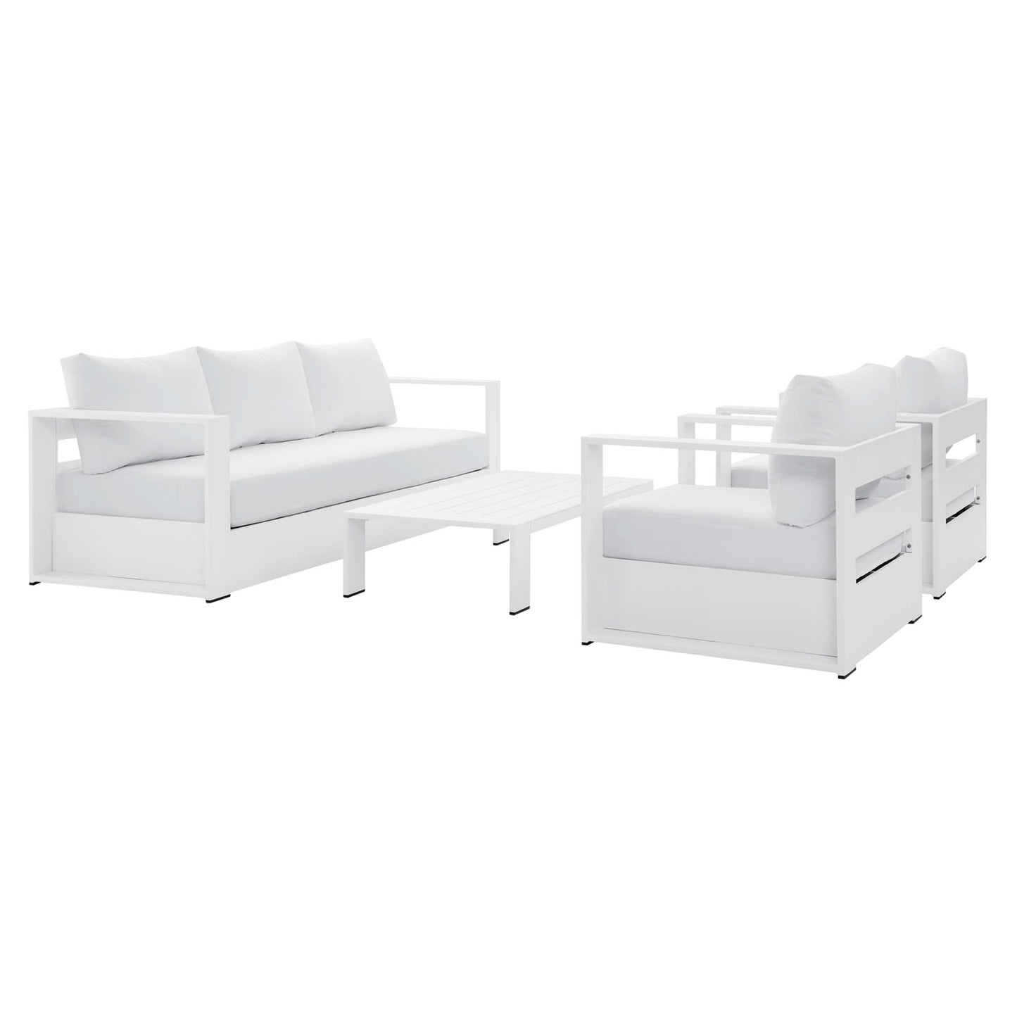 Tahoe 4-Piece Outdoor Patio Powder-Coated Aluminum Set by Furniture For America