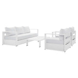 Aspen 4-Piece Outdoor Patio Powder-Coated Aluminum Set in White White
