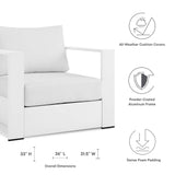 Aspen 4-Piece Outdoor Patio Powder-Coated Aluminum Set in White White