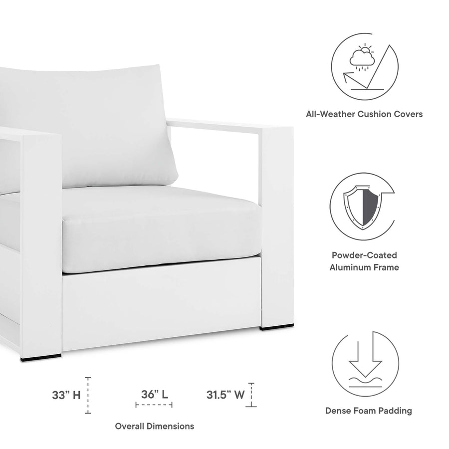 Aspen 4-Piece Outdoor Patio Powder-Coated Aluminum Set in White White