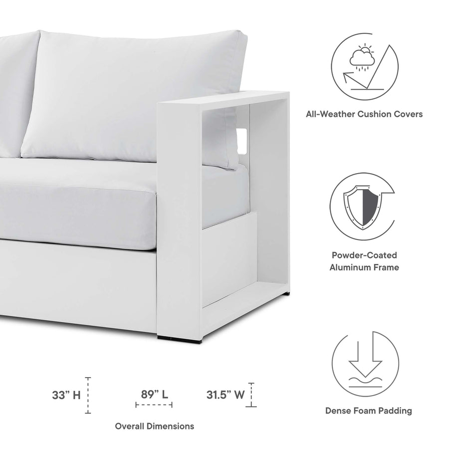 Aspen 4-Piece Outdoor Patio Powder-Coated Aluminum Set in White White