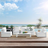 Aspen 4-Piece Outdoor Patio Powder-Coated Aluminum Set in White White