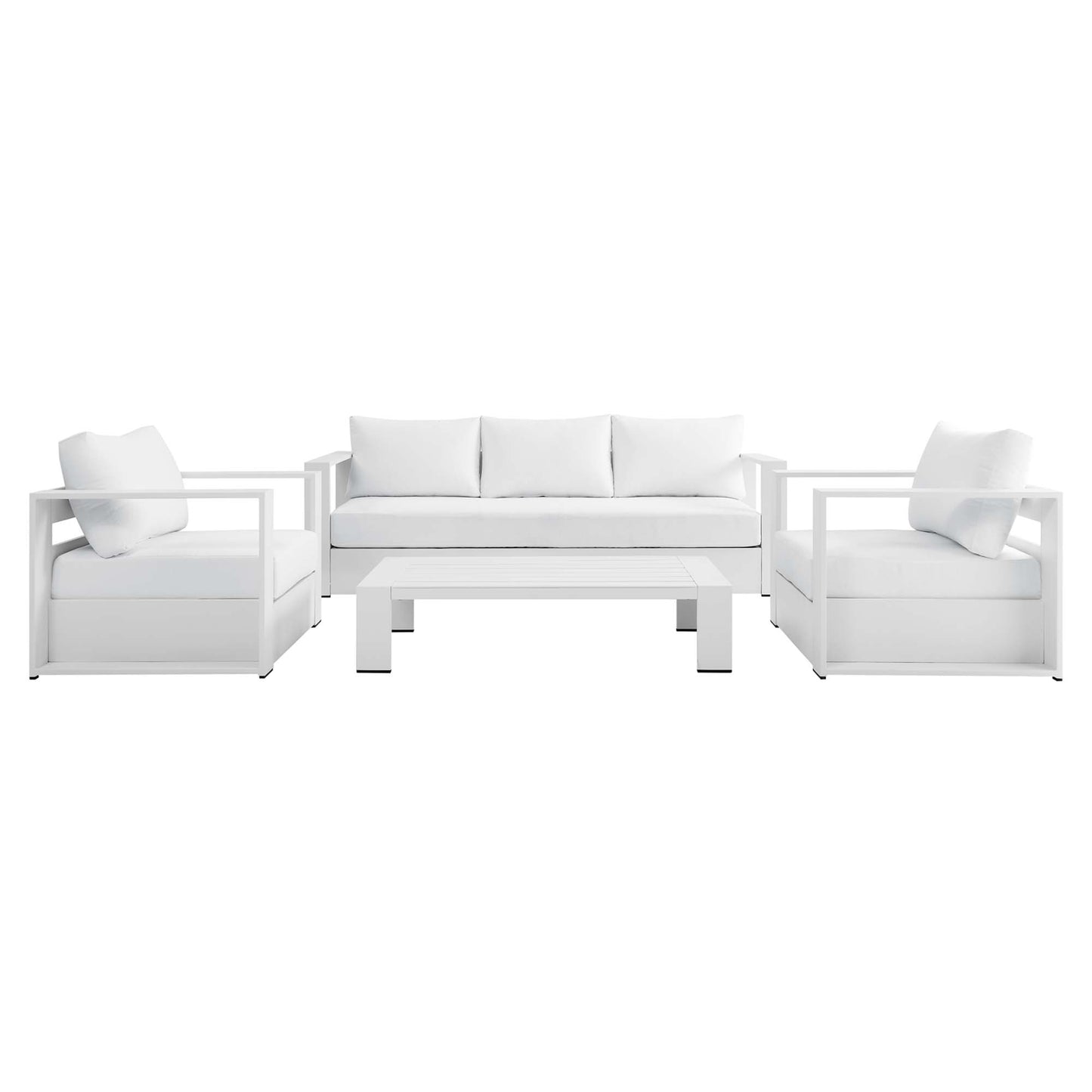 Tahoe 4-Piece Outdoor Patio Powder-Coated Aluminum Set by Furniture For America