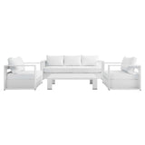 Aspen 4-Piece Outdoor Patio Powder-Coated Aluminum Set in White White