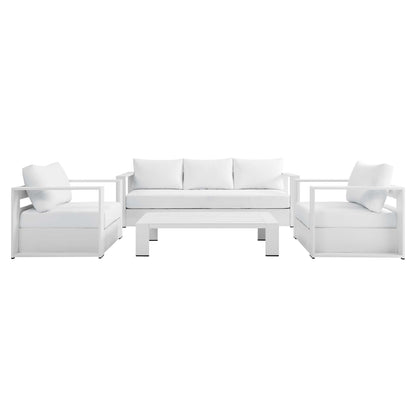 Tahoe 4-Piece Outdoor Patio Powder-Coated Aluminum Set by Furniture For America